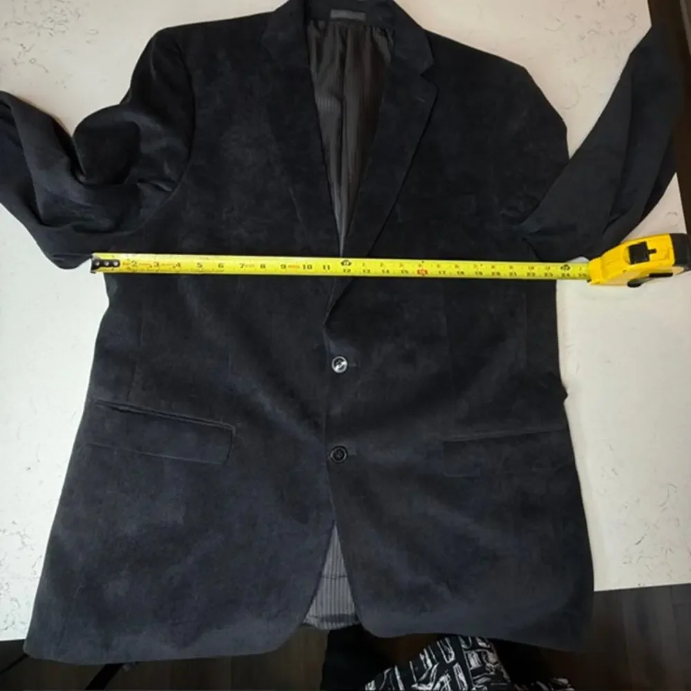 Calvin Klein Men’s 46L Black Corduroy Blazer Sport Coat 2 Button Stretch